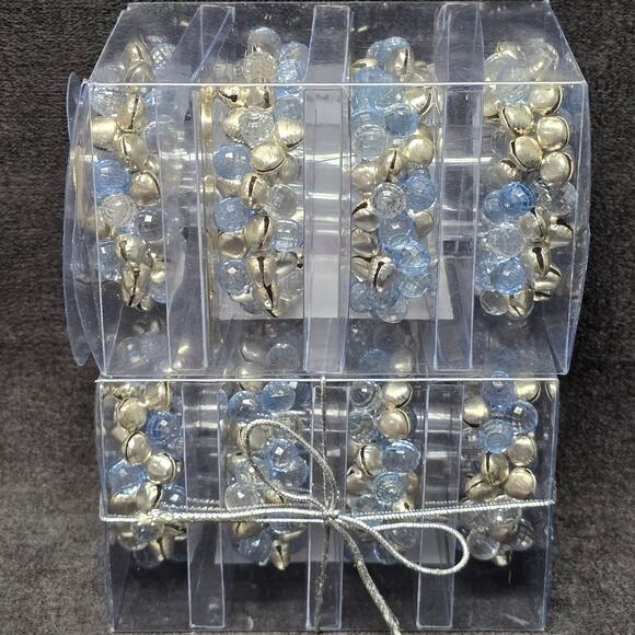 Holiday Collection Set of 4 Silver Bells Napkin Rings 8 Holders in Total - Picture 2 of 8